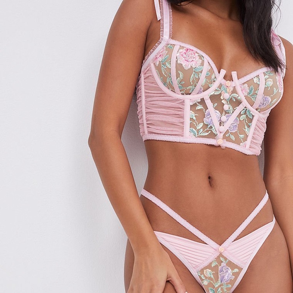 FOR LOVE & LEMONS Pastel Watercolor Rose Bustier - Picture 10 of 13